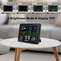 1 x RAW Customer Returns Kalawen Weather Station with Outdoor Sensor Indoor and Outdoor Color Display Multifunctional Digital Thermometer Hygrometer Digital Alarm Clock Radio Weather Station for Home Office Garden - RRP €43.36