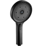 1 x RAW Customer Returns Krobec hand shower head, large shower head rain shower 130 mm, hand shower, with 3 jet types, premium shower set, massage nozzle for spa black  - RRP €21.99