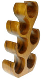 1 x RAW Customer Returns Namesakes Solid Wood Wine Rack by Namesakes Tree Sculpture Novelty 6 Bottle Rack Hand Carved from a Single Piece of Wood - Dark - RRP €46.13