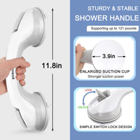 2 x RAW Customer Returns Newthinking Shower Grab Bar with Suction Cup 30CM, Grab Bar Shower Without Drilling, Grab Bar Bathtub Bathroom Walking Aid for Seniors Bathroom, 1 Piece - RRP €34.28