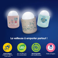 1 x RAW Customer Returns Pabobo - in the forest - portable LED soft night light for baby and child - rechargeable - 70 hours battery life without battery or wire - beige - RRP €28.45