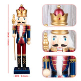 1 x RAW Customer Returns KI Store 30cm Christmas Nutcracker, for Christmas, Wooden Party Decoration, Desktop, Small Gift 38cm, Red Blue and Green  - RRP €49.18