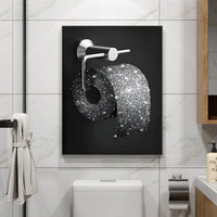 2 x Brand New Modern Bathroom Canvas Pictures, 3 Pieces Black and White Canvas Poster Set Modern Funny Bathroom Wall Art Poster-without Frame A, 3x20x30cm  - RRP €32.26