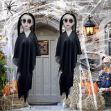 1 x Brand New ANBOO Set of 2 Halloween Hanging Ghost Decorations, Halloween Hanging Decor, Halloween Hanging Ghosts, Halloween Outdoor Decoration Black  - RRP €17.99