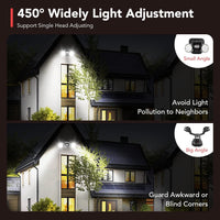 1 x RAW Customer Returns OREiN LED outdoor light with motion detector outside 1600Lm, 12W replaces 150W, 5000K daylight double LED spotlight 450 adjustable with 3 modes, IP65 outdoor lamp floodlight for garage farm ceiling front door - RRP €44.99