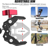 1 x RAW Customer Returns UNSTINCER Super Clamp for 21 60mm rods, aluminum clamp with magic arm fits Gopro Insta360 Action Cam DSLR UTV ATV bicycle motorcycle tripod, camera mount with 1 4 and 3 8 thread - RRP €39.99