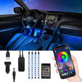 1 x RAW Customer Returns Tasmor LED interior lighting car, USB ambient lighting car atmosphere light with APP, waterproof music RGB LED interior lighting car, 12V 48 LED car LED strip with cigarette lighter - RRP €19.67