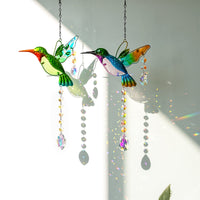 1 x RAW Customer Returns 2pcs Hummingbird Suncatcher Stained Glass Window Decoration Rainbow Maker Crystal Prism Sun Catcher for Indoor Outdoor Home Garden Party Decoration - RRP €20.4