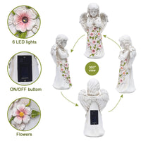 1 x RAW Customer Returns Yeomoo Fairy Angel Figure Garden Decoration Solar Garden Figures for Outdoor Use with 6 LED Solar Lights, Waterproof Garden Decoration Made of Resin Gifts for Outdoor Home, Yard, Patio, Porch 24.5cm - RRP €34.99