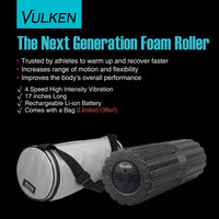 1 x RAW Customer Returns Vulken fascia roller vibration massage roller 43cm with intensive deep vibration foam roller with 4 vibration levels self-massage roller - RRP €90.66