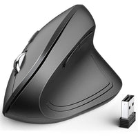 1 x RAW Customer Returns iClever Ergonomic Mouse Wireless, 2.4G Wireless Vertical Mouse Ergonomic with 6 Buttons, 1000 1600 2000 2400 DPI for Laptop, Computer, Desktop, Mac, Windows, MacOS - Black - RRP €20.99