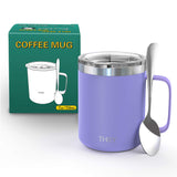 1 x RAW Customer Returns THILY Stainless Steel Thermal Mug, 12oz, Triple Insulated Travel Mug with Handle and Lid, Keeps Coffee Cold, Powder Coated, Lavender - RRP €21.17