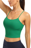 1 x RAW Customer Returns icyzone Women s Sports Top with Integrated Bra - Spaghetti Strap Top Yoga Shirt, 2 in 1 Gym Fitness Tank Top L, Green  - RRP €24.19