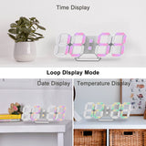 1 x RAW Customer Returns Deeyaple LED Wall Clock Digital Alarm Clock 3D Clock Dimmable Snooze USB 12 24 Hours Date Temperature Display Remote Control Night Light Living Room Kitchen Bedroom Office 25cm Colorful  - RRP €32.26