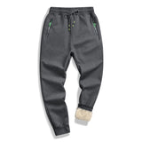 1 x RAW Customer Returns Tansozer jogging pants men cotton winter fleece sweatpants men trousers training pants men long with elastic waistband zip pockets dark grey 1909 M - RRP €40.42