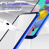 1 x RAW Customer Returns Cover for Samsung Galaxy S23 Ultra, Ultra-thin Magnetic Adsorption Case 360 Degree Full Body Protection Transparent Tempered Glass Aluminum Protective Case Cover - blue - RRP €20.4