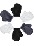 8 x Brand New 6 Pairs Stretch Full Finger Knit Mittens Baby Mittens Kids Gloves for Boys Girls Mixed Color, M  - RRP €100.96