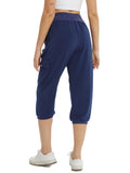 1 x RAW Customer Returns Fuinloth Women s Summer Pirate Pants 3 4 Wide Pirate Pants Comfortable Capri Sports Pants with 4 Pockets Blue L 40-42 - RRP €30.2