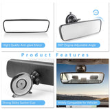 1 x RAW Customer Returns Anti-glare car rear view mirror for indoor use. Universal panoramic and wide-angle mirror with suction cup for car and boat. - RRP €21.99