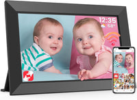 1 x RAW Customer Returns Frameo 10.1 inch WiFi Digital Photo Frame, 1280x800 HD IPS Touchscreen Photo Frame Electronic, 32GB Memory, Automatic Rotation, Supports Micro SD Card, Share Pictures and Videos Instantly - RRP €79.98