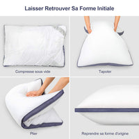 1 x RAW Customer Returns BedStory pillow set, 60 x 60 cm, pillow made of high-quality microfiber, breathable, with mesh, 2 pillows, soft and comfortable, dust mite-proof and anti-allergenic - RRP €58.99