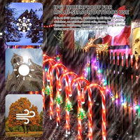 1 x RAW Customer Returns Amzxart Outdoor Christmas Decorations, 12 Solar Poles Candy Cane Christmas Lights Outdoor Decoration 8 Modes Solar Christmas Lights Outdoor Waterproof Pathway Light - RRP €29.89