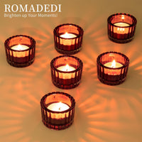 5 x Brand New Romadedi Amber tealight holder glass tealight glasses clear candle glasses tealight glass set for tealights candles candle holder candle glass for wedding party Christmas table decoration dining table decoration, set of 24 - RRP €181.55