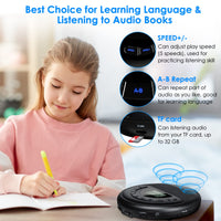 1 x RAW Customer Returns Gueray CD Player Portable with Speaker Discman with Built-in 1400mAh Rechargeable Lithium Battery Supports TF Card Play with Headphones and 3.5 to 3.5mm AUX Cable for Children Audiobooks Music Listening - RRP €49.99