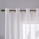 1 x RAW Customer Returns MIULEE Voile Curtain Store Curtain Sheer Flowers with Feather Embroidery Curtains with Eyelets Transparent Curtain Window Curtain for Living Room Bedroom Set of 2 140 x 215 cm W x H Feather White - RRP €31.75