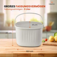 1 x RAW Customer Returns Industor organic waste bin made of silicone - 5L compost bin for organic waste - small organic waste bin with lid - aesthetic and odor-proof - no waste bag waste bin kitchen - RRP €26.95