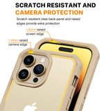 1 x RAW Customer Returns CENHUFO for iPhone 14 Pro Case, 360 Degree Protective Case with Built-in Tempered Glass Screen Protector and  Protection Shockproof Armored Case Bumper Full Cover Case Cell Phone Case for iPhone 14 Pro -Beige Gold - RRP €18.99