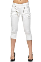 1 x RAW Customer Returns Elara Damen 3 4 Jeans Slim High Waist Capri Hose Chunkyrayan C9362D-F1 White-44 2XL  - RRP €37.26