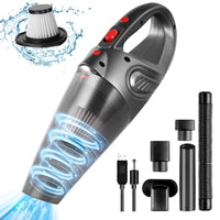 1 x RAW Customer Returns URAQT Handheld Vacuum Cleaner, 32000rpm 4 in 1 Handheld Car Vacuum Cleaner, Dry and Wet with LED Light and HEPA Filter, 120W 10000Pa Powerful USB Rechargeable Vacuum Cleaner, for Cars, Offices and Homes - RRP €30.04