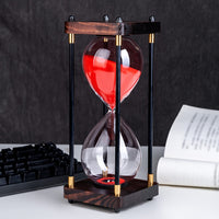 1 x RAW Customer Returns Large Hourglass Hourglass Timer 60 Minutes Vintage Wooden Hourglass Timer Modern Decoration for Home Kitchen Office Red  - RRP €35.27