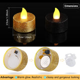 1 x RAW Customer Returns Mudder 24 Pieces Gold Glitter LED Tea Lights Black Flameless Candles Battery Operated Votive Tealights with Warm Yellow Light for Christmas Wedding Centerpieces Table Anniversary Outdoor - RRP €20.99