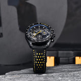 1 x RAW Customer Returns Pagani Design Wristwatch 1779 Men s Chronograph Quartz Watches Moon Matte Dial VK63 Movement Leather Strap 100M Waterproof Fashion Sport Watch, Yellow - RRP €100.84