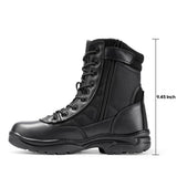 1 x RAW Customer Returns NORTIV 8 Men s Military Tactical Work Boots Hiking Leather Combat Boots Black Trooper Size 42EU 9US - RRP €64.99