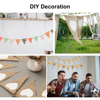 1 x RAW Customer Returns Jute pennant chain, RUNEAY 2 pieces pennant chain outdoor weatherproof vintage pennant banner DIY decoration for wedding baby shower birthday party and other celebrations - RRP €9.26