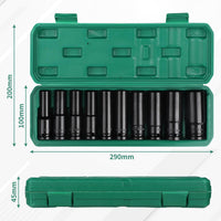 1 x RAW Customer Returns CPROSP 11-piece impact wrench sockets 1 2, long socket set 1 2 10,12,13,14,15,16,17,19,22,24mm, impact socket set with plastic case, - RRP €24.2