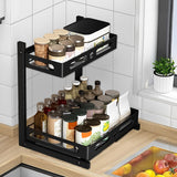 3 x Brand New Spice rack kitchen organizer, 2-tier extendable spice rack, kitchen cabinet organizer, pull-out spice organizer, adjustable kitchen shelf standing for kitchen worktop, spice storage - RRP €66.54