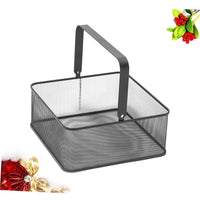 5 x Brand New Cabilock Wrought Iron Hand Basket Storage Basket Storage Basket Black Tinsel Black Metal Basket Wire Mesh Laundry Basket Metal Bread Basket Vegetable Storage Basket - RRP €179.95