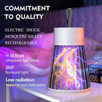 1 x RAW Customer Returns Indoor Electric Mosquito Net, Portable Electric Mosquito Repellent, Home Mosquito Repellent Lamp, Outdoor Mosquito Lamp, Non-toxic Mosquito Racket Anti-Fly UV Camping 100m Rechargeable, Grey  - RRP €16.7