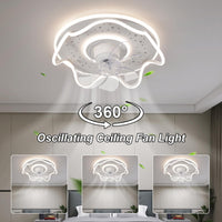 1 x RAW Customer Returns Oninio Ceiling Fan with Light Dimmable LED Fan with Remote Control Flower Shape Ceiling Fan for Living Room Bedroom White 6 Speeds  - RRP €92.87