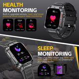 1 x RAW Customer Returns Smartwatch Men with Phone Function, 5ATM Waterproof Military Smartwatch with Compass, 2.02 Robust Outdoor Touchscreen Watches with 24H Health Screening, 110 Sports Modes Fitness Watch for Android iOS - RRP €59.99