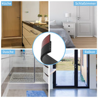 18 x Brand New 2 pieces door seal draft stopper for doors, door draft stopper door seal self-adhesive, soundproof door protection for doors, brush seal door seal, door seal bottom, 5 x 100cm, 2M black - RRP €272.16