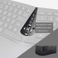 2 x RAW Customer Returns Perixx Periduo-605, Ergonomic Combination Wireless Keyboard and Mouse, USB, for Windows - Vertical Mouse with Tilting Scroll Wheel, Adjustable Wrist Rest, AZERTY - RRP €175.78