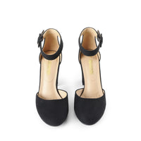 1 x RAW Customer Returns DREAM PAIRS women s closed-toe pumps, size 38, BLACK suede, Angela-E - RRP €36.16