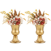 1 x Brand New Nuptio 10pcs Floral Metal Urn Planter Elegant Wedding Centerpieces Vase for Wedding Party Decoration, 16cm Tall Trumpet Vase Flower Holder for Anniversary Celebration - RRP €82.68