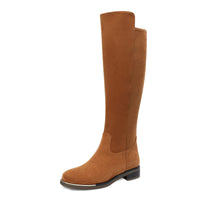 1 x RAW Customer Returns DREAM PAIRS Women s Knee High Boots Riding Boots Women s Musketeer Boots with Zipper and Flat Heel Winter BROWN SDKB2201W-E Size 40 EUR  - RRP €31.57