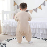 1 x RAW Customer Returns Baby Sleeping Bag with Legs Warm Lined Winter Children s Sleeping Bag Removable Sleeves Boy Girl Unisex Pajamas Bear, 6-18 Months Baby Height 75-85cm  - RRP €28.58